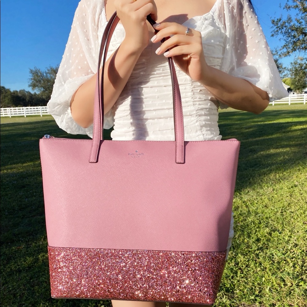 NWT Kate Spade Large Glitter Tote - Picture 2 of 4